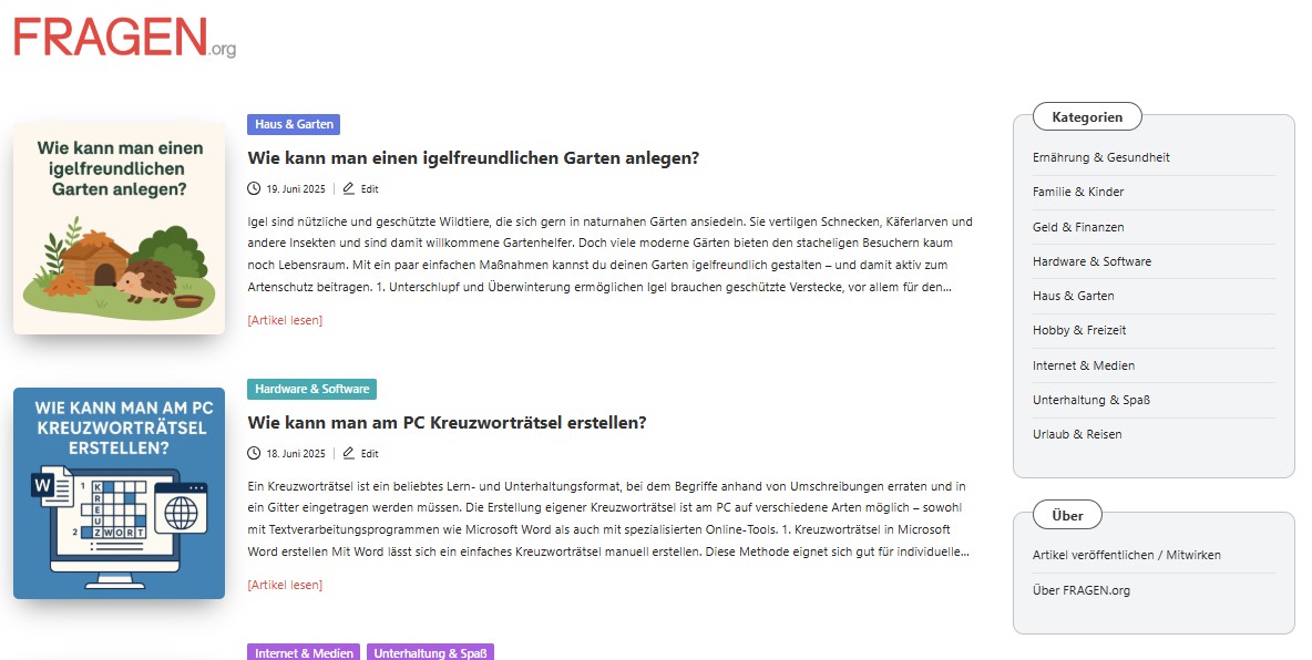 Fragen.org gestartet – neues deutschsprachiges Frage-Antwort-Portal geht online